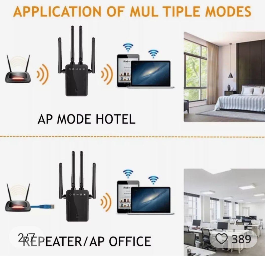 Беспроводной ретранслятор, усилитель сигнала для квартиры  офиса, дома
