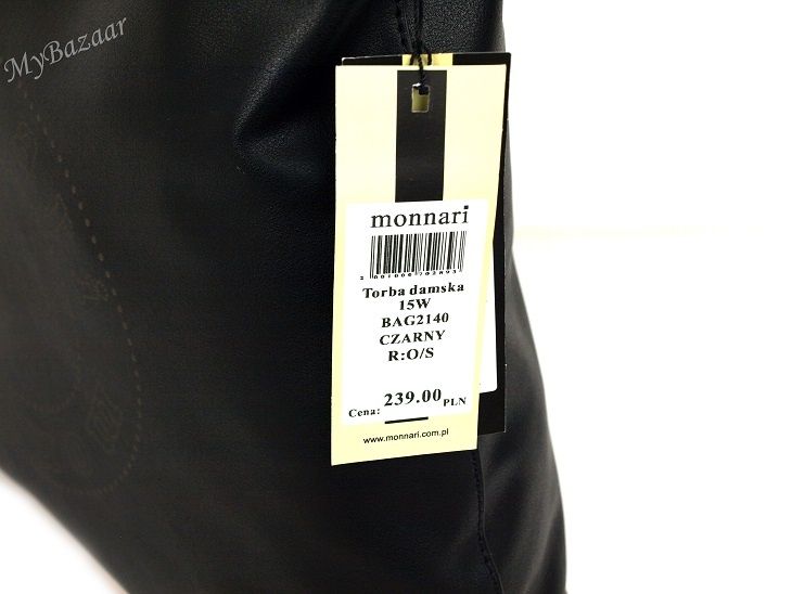 Duża torba Shopper Monnari 2140 czarna pojemna