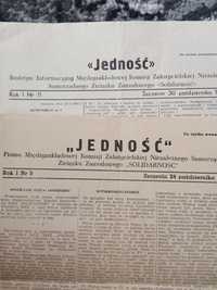 Biuletyn i pismo Solidarność Jedność z 1980 r.