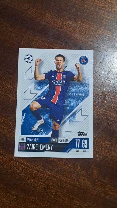 Cartas da coleção Match Attax da Topps 2024/2025 Warren Zaire-Emery