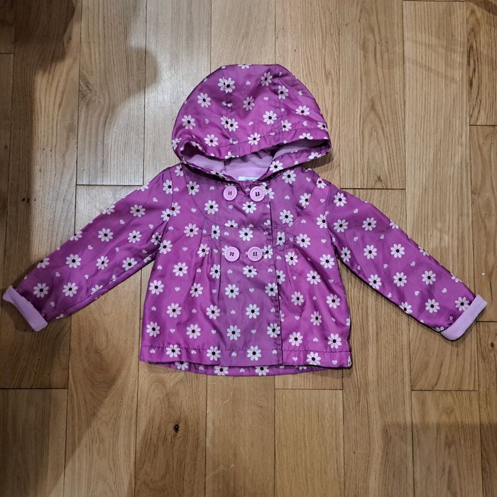 Kurtka przejściowa, płaszczyk, FF, kwiaty, róż, 74, kurtka na polarze