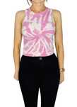 Różowo-biały top typu tank z efektem tie-dye XS 34 Bik Bok