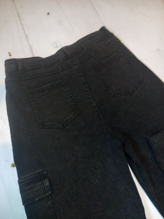 Джинси карго палаццо широкі штани графіт темно сірий 29р L 48