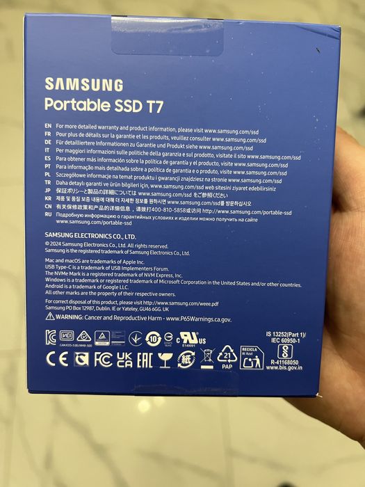 SSD диск, накопичувач Samsung portable T7 4 tb
