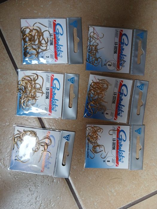 6 paczek nowych haczyków gamakatsu.