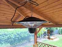 Lampa na taras czarna, promiennik podczerwieni, grzejnik