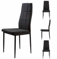 Krzesło tapicerowane salon jadalnia materiał czarny Promocja