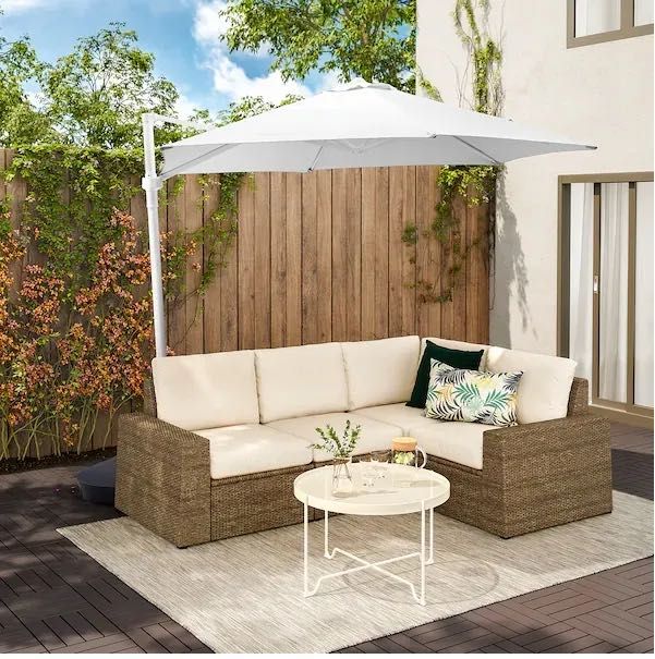 IKEA HOGON Zawieszany parasol, biały, 270 cm