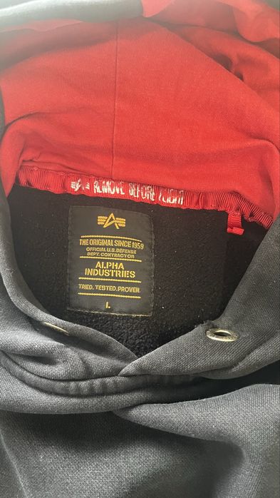 худі alpha industries з лєнтою