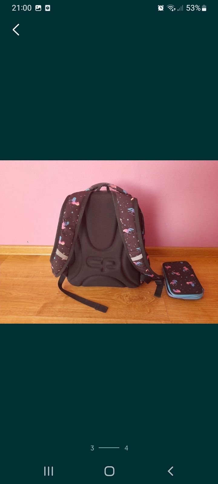 Plecak+ piórnik z jednorożcami CoolPack