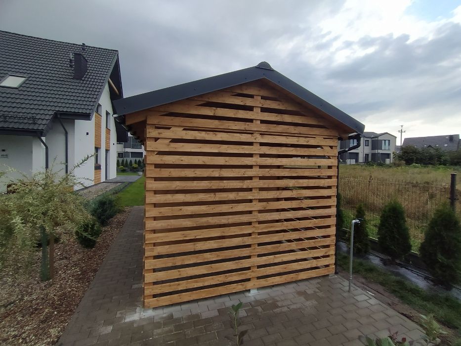 Domek ogrodowy z drewutnią