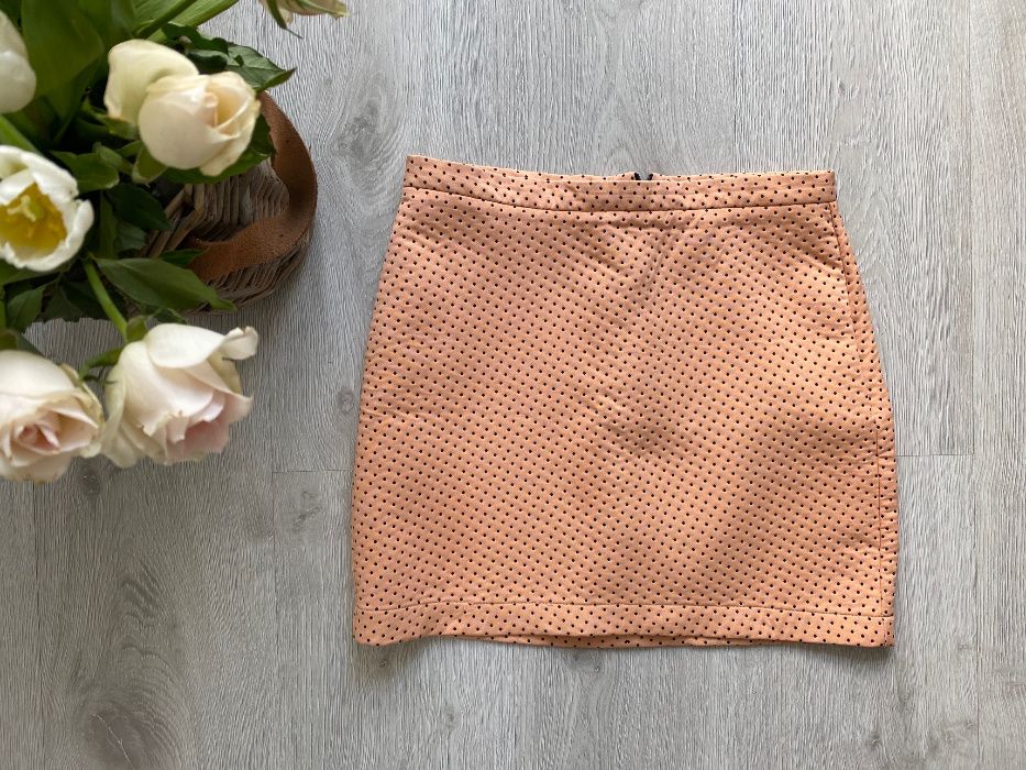 Zara spódniczka łososiowa w kropeczki piękna S jak nowa