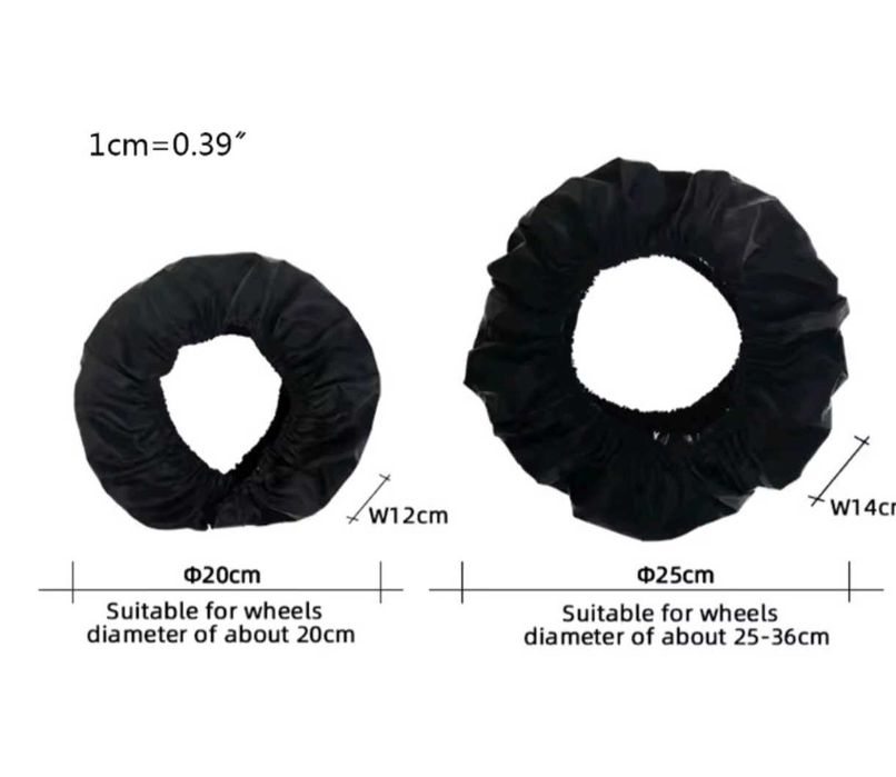 Pokrowce, osłony, na koła wózków dziecięcych