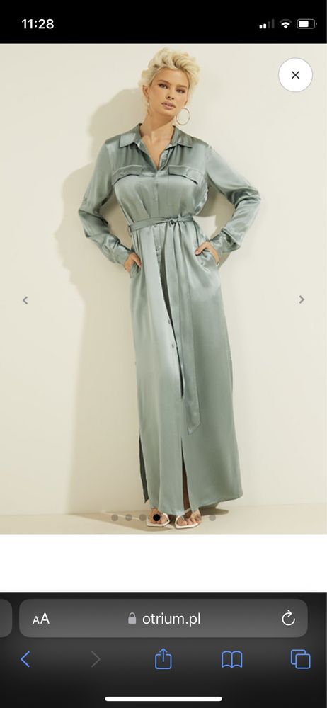 Marciano by Guess nowa jedwabna sukienka miętowa
