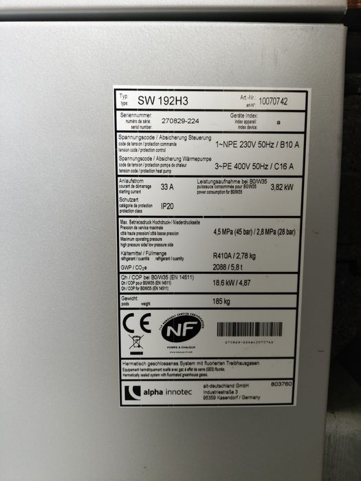 Gruntowa pompa ciepła ALPHA Innotec SW 192H3