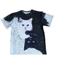 Велика XXL чоловіча футболка з котиками