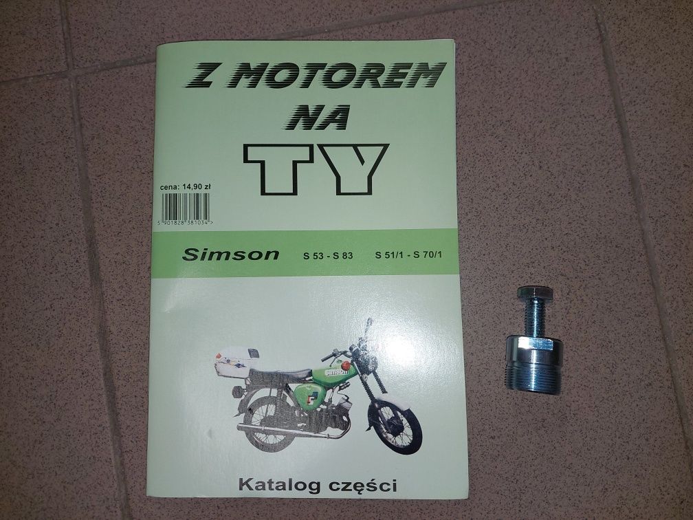 Zestaw simson s51 sciagacz magneta kola +katalog czesci instrukcja ram