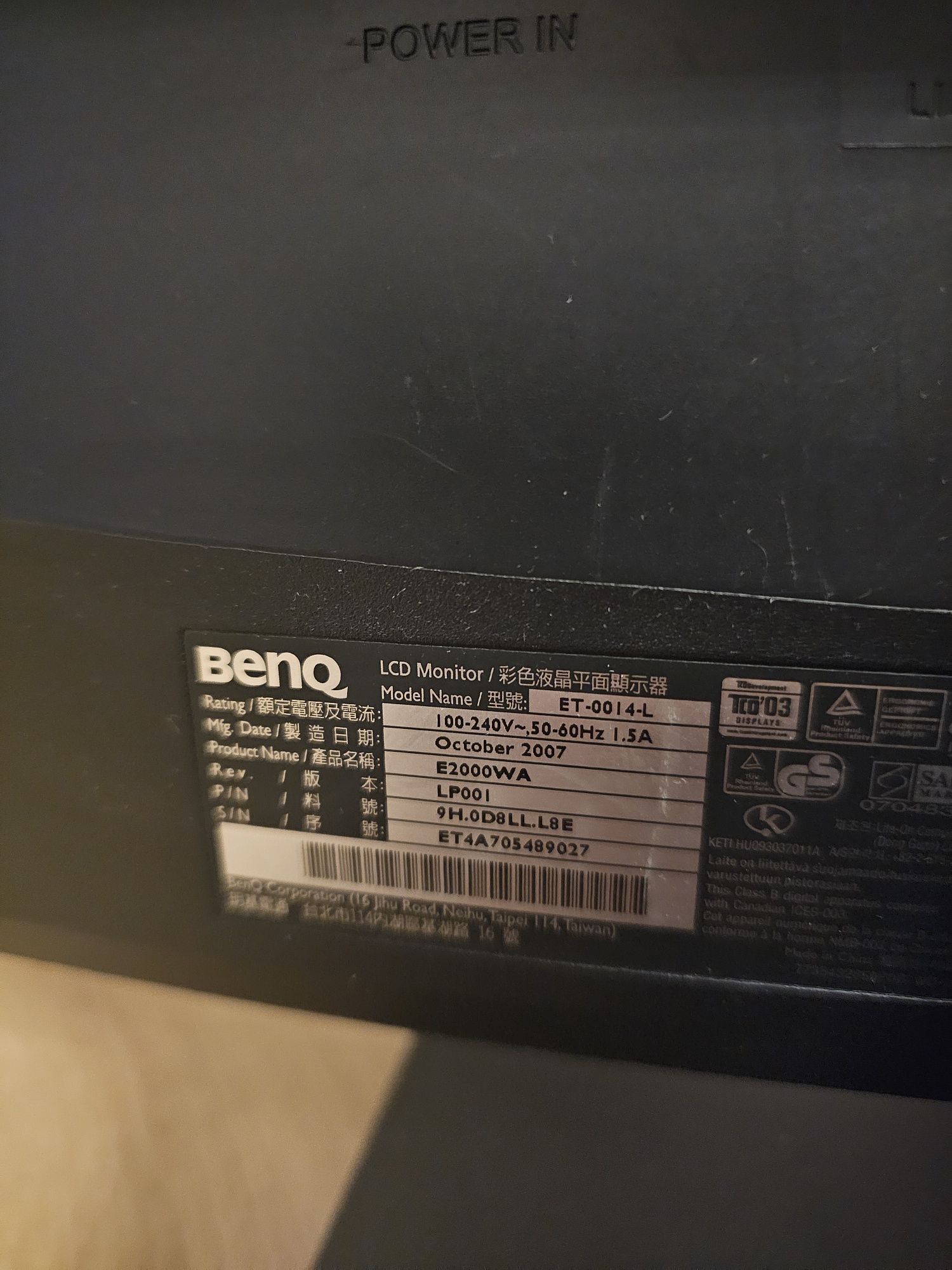 Monitor Benq sprawny