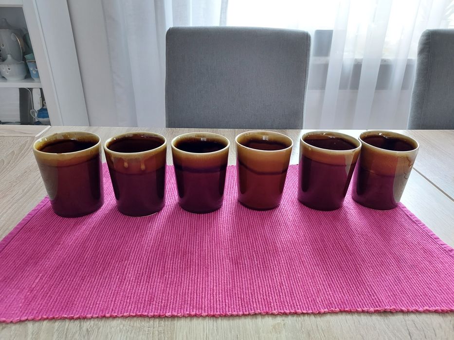 Kubki Mirostowice tygrysek duże ceramika 250 ml komplet 6 sztuk