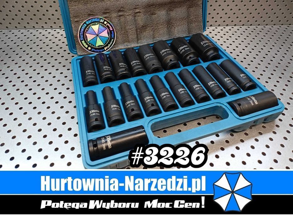 Nasadki udarowe 12-kątne Długie L 78mm 1/2' 8-32mm 20-el. Cr-Mo