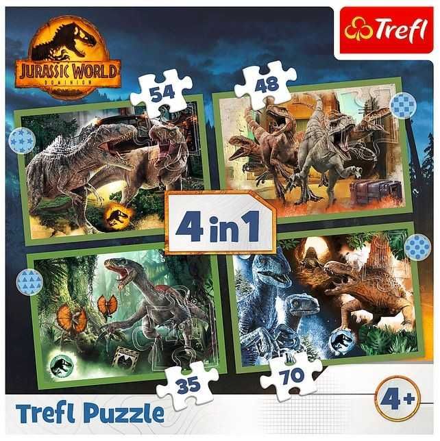 Nowe puzzle 4w1 dinozaury