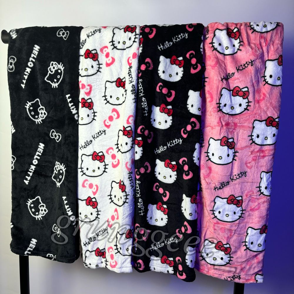 Плюшеві штани hello kitty | Піжамні штани хелоу кітті | широкі штани