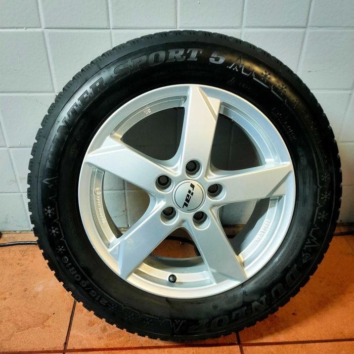 Koła zimowe Rial Audi VW Seat Skoda 5x112 215/60/16 Dunlop 6.5mm