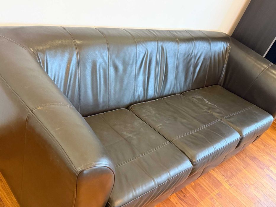 skórzana sofa i fotel