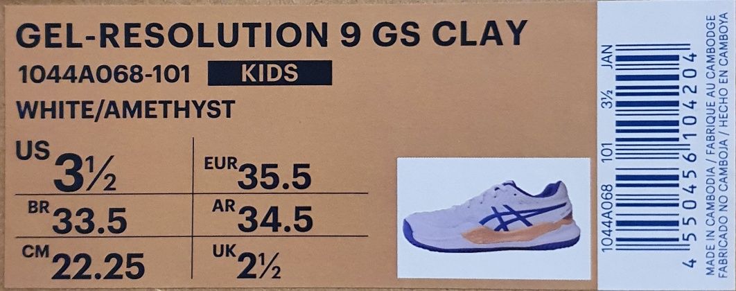 Buty tenisowe juniorskie Asics Gel Resolution 9GS Clay, rozmiar 35,5