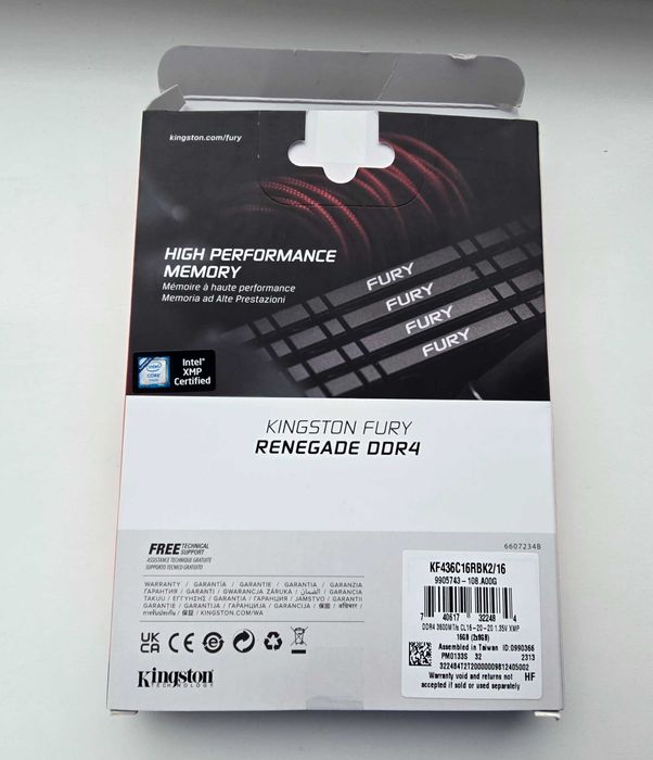 Оперативна памʼять Kingston Fury Renegade. 1х8Gb