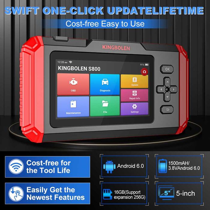 Interfejs skaner diagnostyczny KINGBOLEN S800 Dożywotnia Aktualizacja