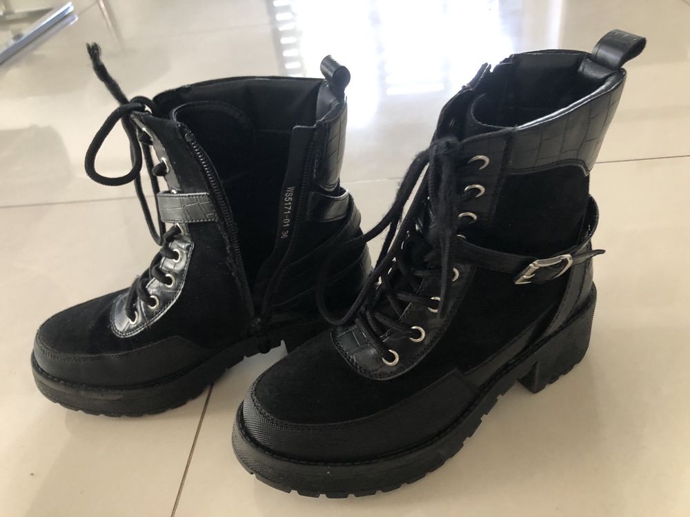 Półbuty trapery buty jesienno zimowe czarne