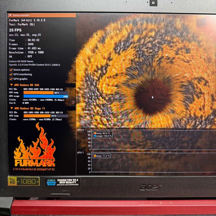 Уцінка!Acer Nitro/AMD Ryzen 5 2500U/DDR4 12G/SSD/AMD RADEON RX560X 4G