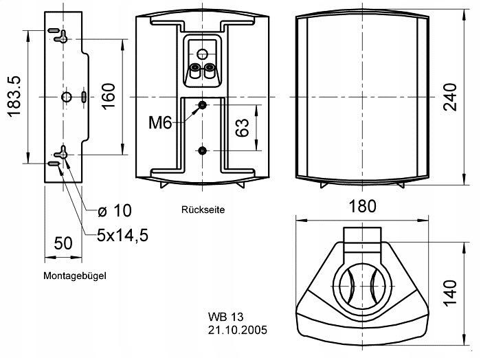 Głośnik VISATON WB13 zewnętrzny 100V 8ohm kolumna czarna 50W
