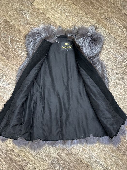 Жилет меховой чернобурка