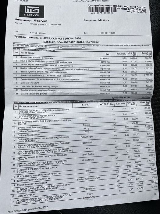 Jeep Compass 2014p 2.4