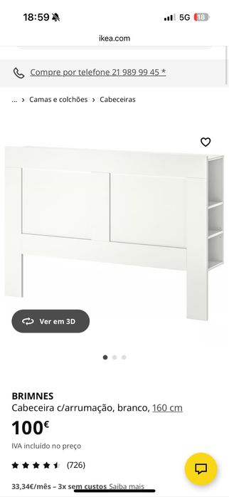 Cabeceira de cama BRIMNES
