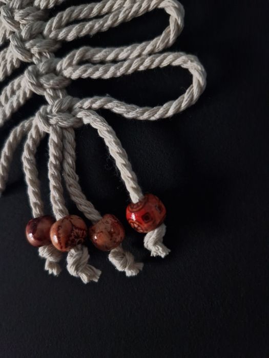 Zestaw 6 choinek makramowych