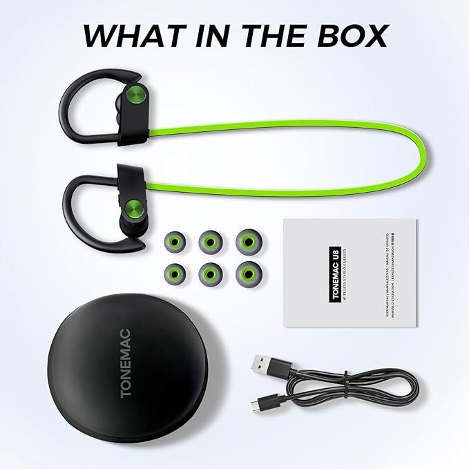 tonemac słuchawki bluetooth zielone u8 x