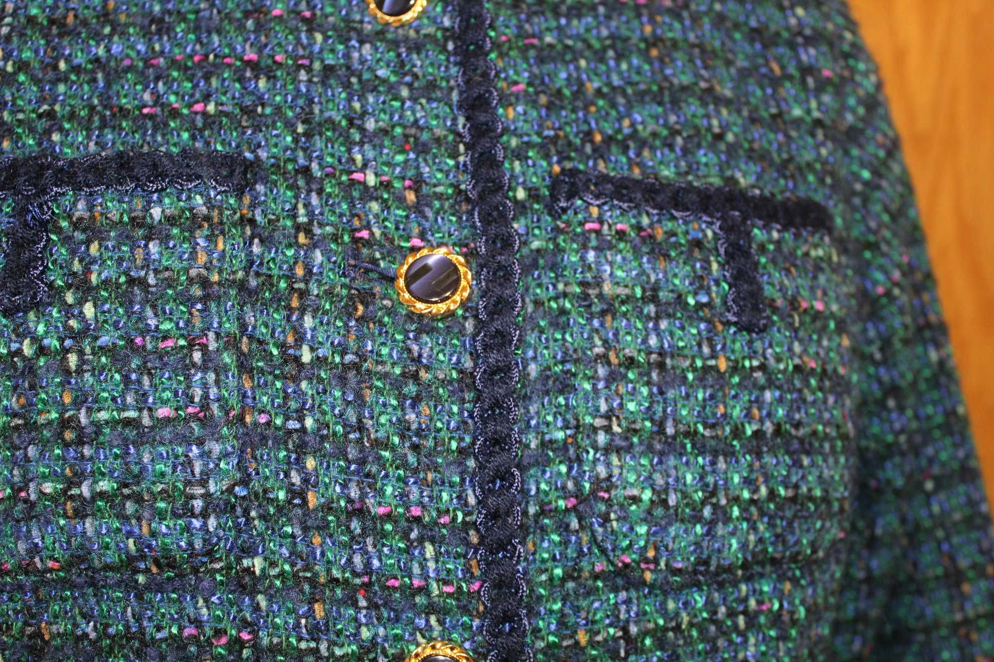 Casaco Chanel Verde e Azul , pouco uso