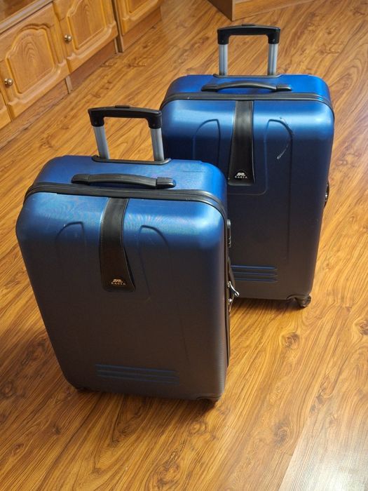 Walizka duża BAGIA niebieska 2 sztuki twarda duże walizki bagaż
