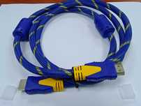 Кабель HDMI 1,5м v1.4, 2 ферритовых фильтра, тканевая оплетка, круглый