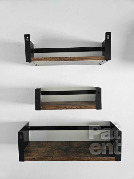 Półka łazienkowa 3 sztuki loft retro na ścianę ścienne dekoracja