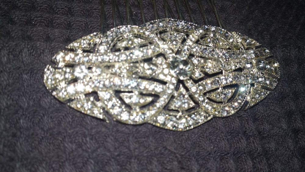 свадебная заколка для прически камни сверкает гребень овал шпилька