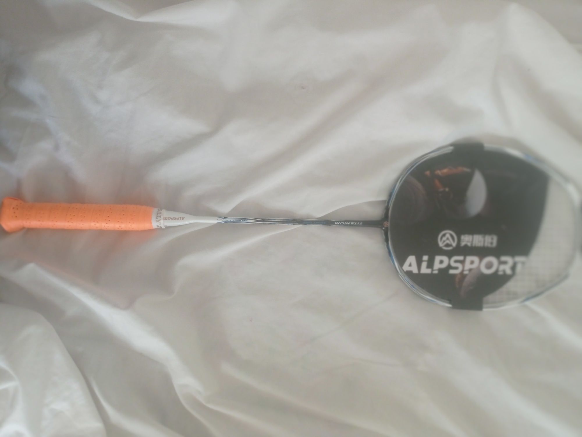 Ракетка для бадминтона профессиональная 8U >32 lbs alpsport + сумка