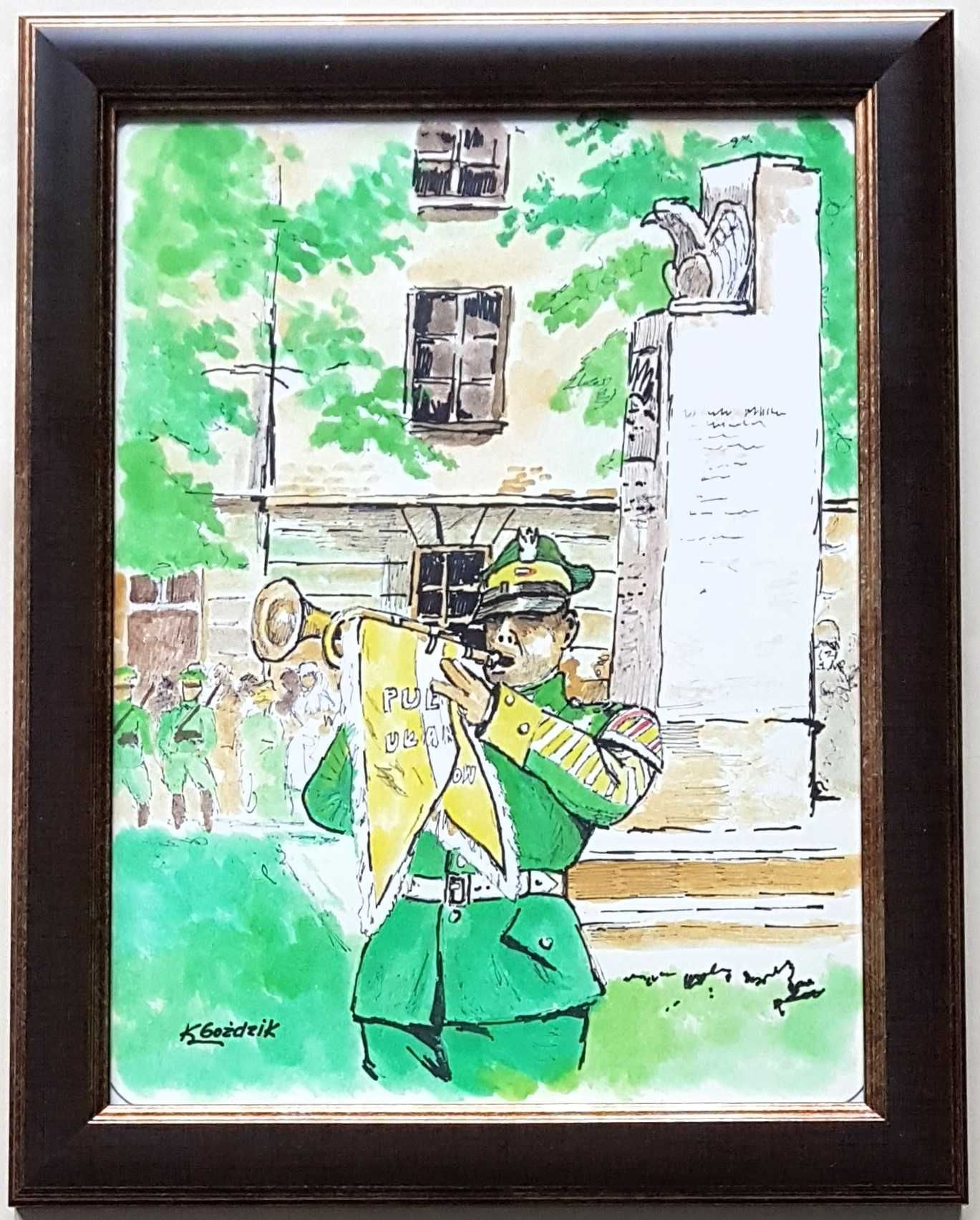 14 Pułk Ułanów Jazłowieckich. Akwarela 21,7x27,7 cm. (1)