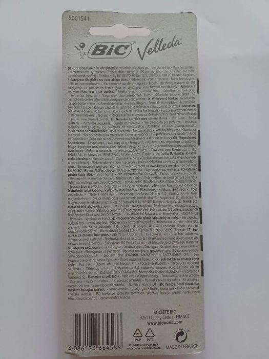 Bic Velleda Markery Do Tablic Suchościeralnych 4 Szt.