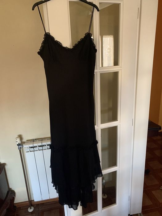 Vestido preto de cerimónia “Lori Ann” comprido c alça tamanho L 38/40