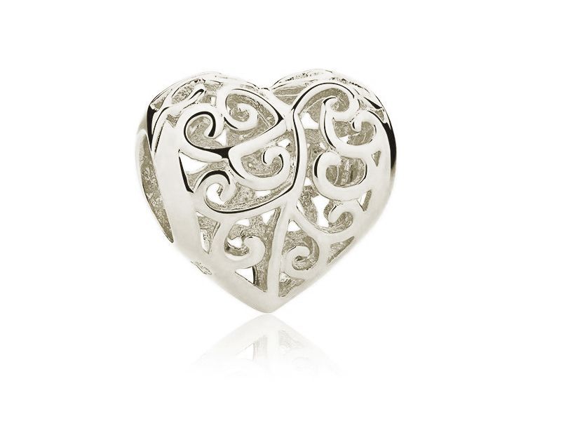 Srebrny Koralik Charms Beads Ażurowe Serce Heart Sy016S