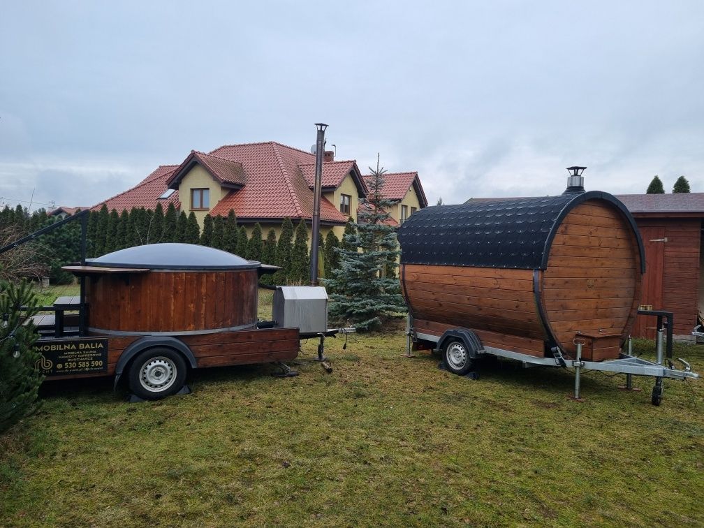 Mobilna balia z jacuzzi wynajem i mobilna sauna